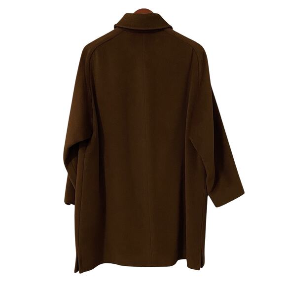 Max Mara Virgin Wool Cashmere Coat US 8 Brown Collared Barn Chore Coat Luxury - Picture 14 of 16